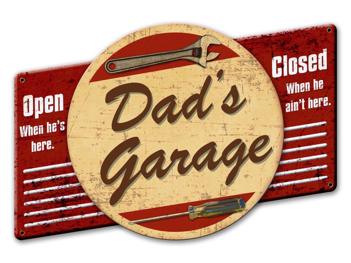 Ps912 22 X 15 In. 3-d Dads Garage Metal Sign