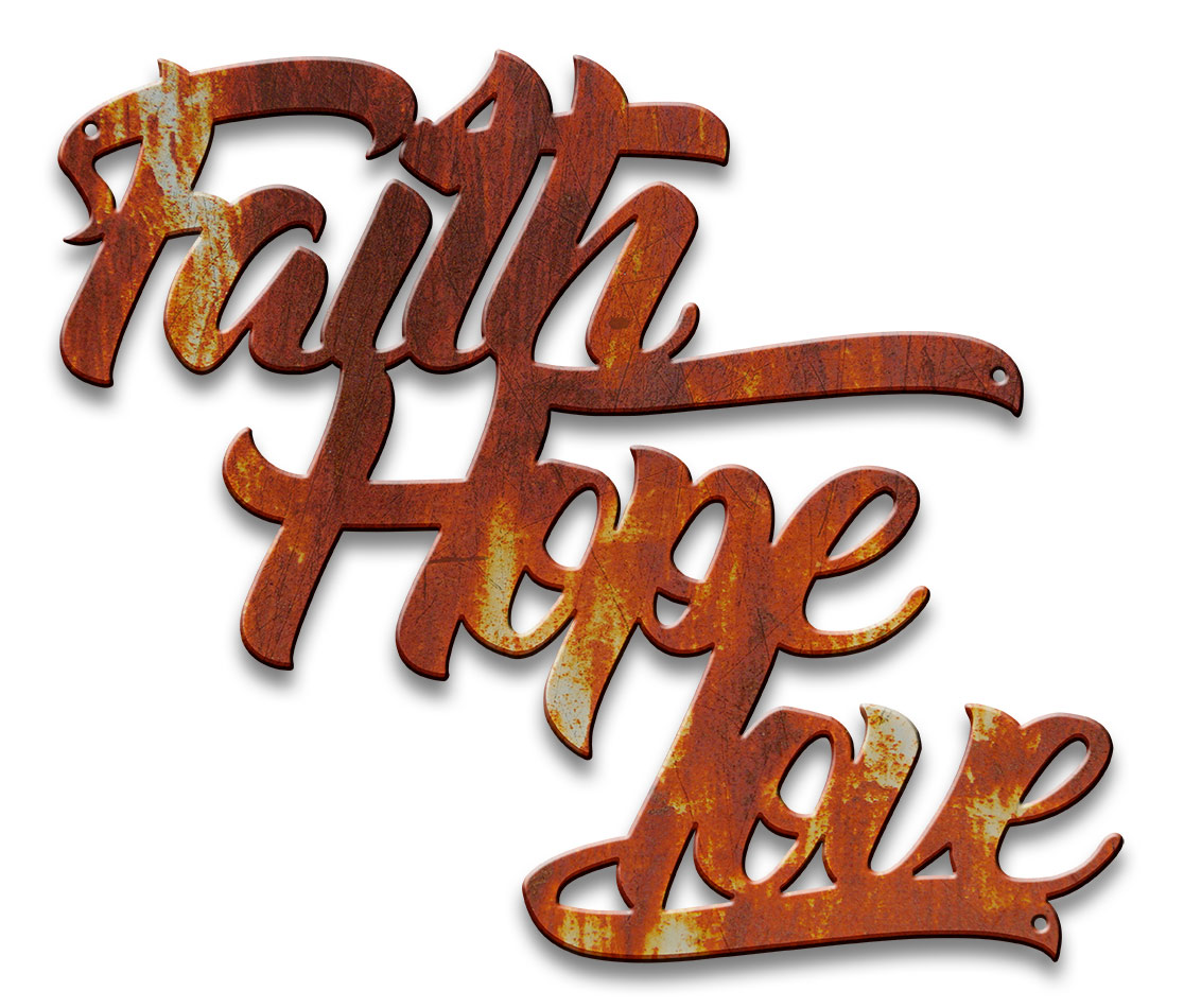 14 X 12 In. Faith Hope Love Plasma Sign