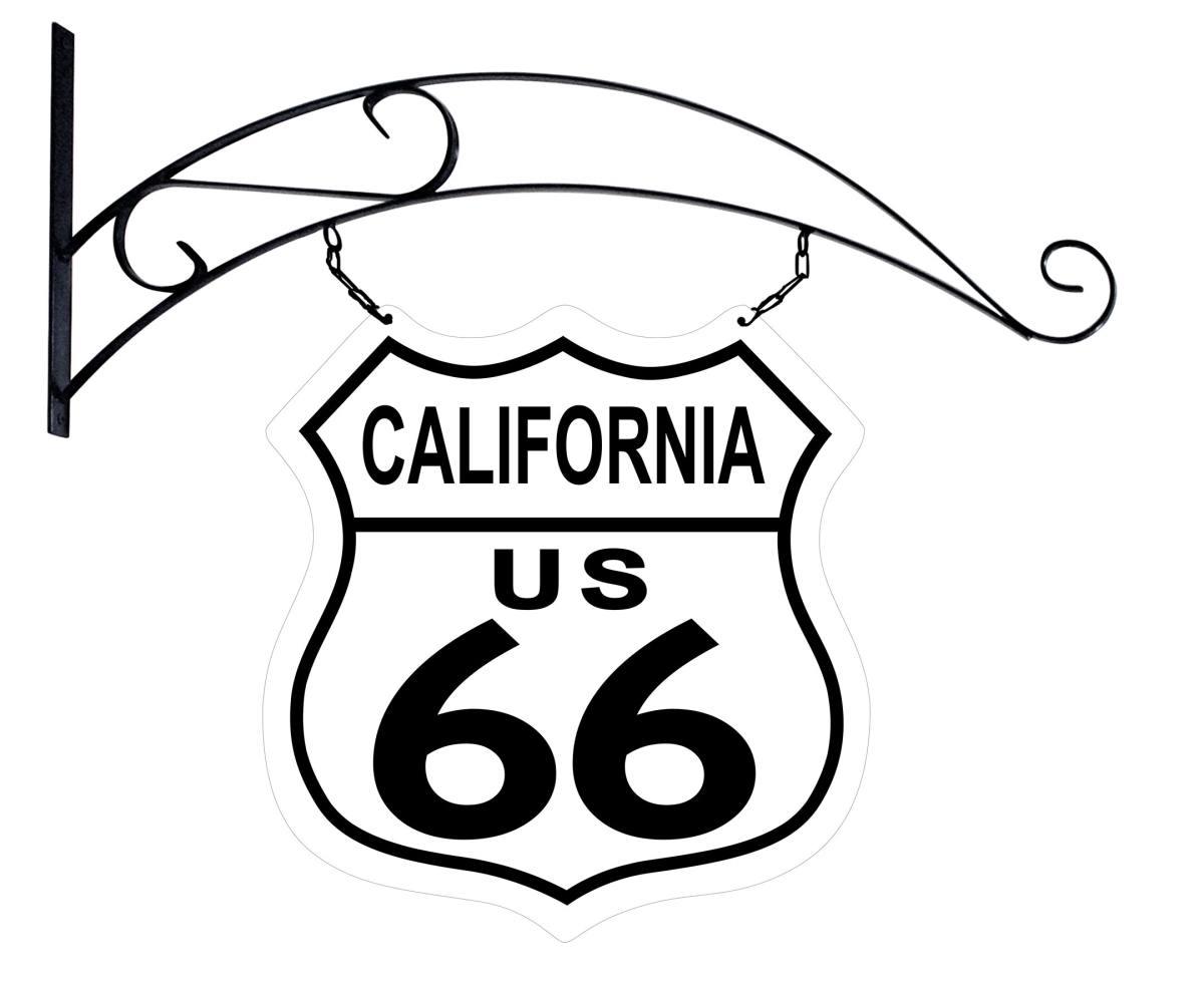 Rd029 15 X 15 In. Route 66 California Road Sign Double Sided With Hanger