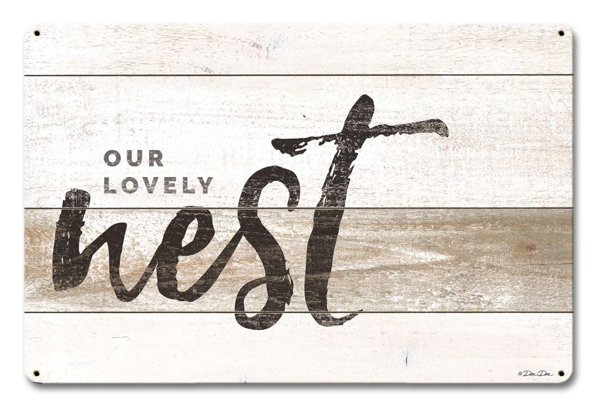 Lane204 18 X 12 In. Our Lovely Nest Satin Metal Sign