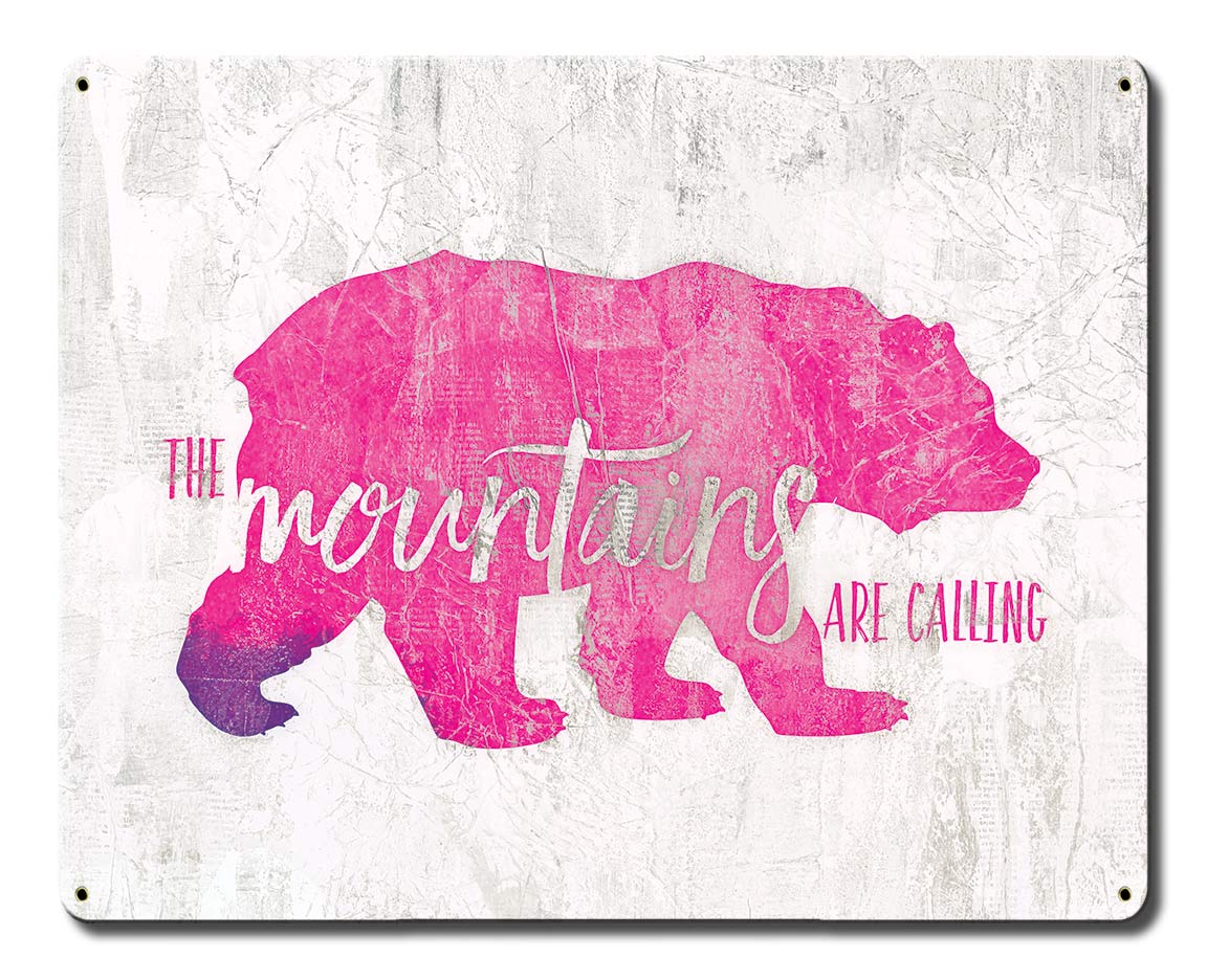Lane205 15 X 12 In. The Mountains Are Calling Satin Metal Sign