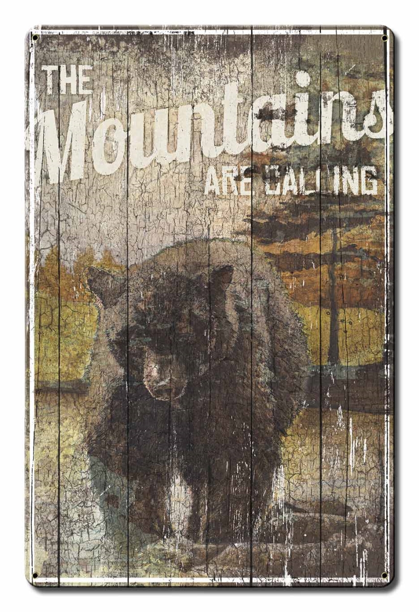Lane208 12 X 18 In. The Mountains Are Calling Satin Metal Sign