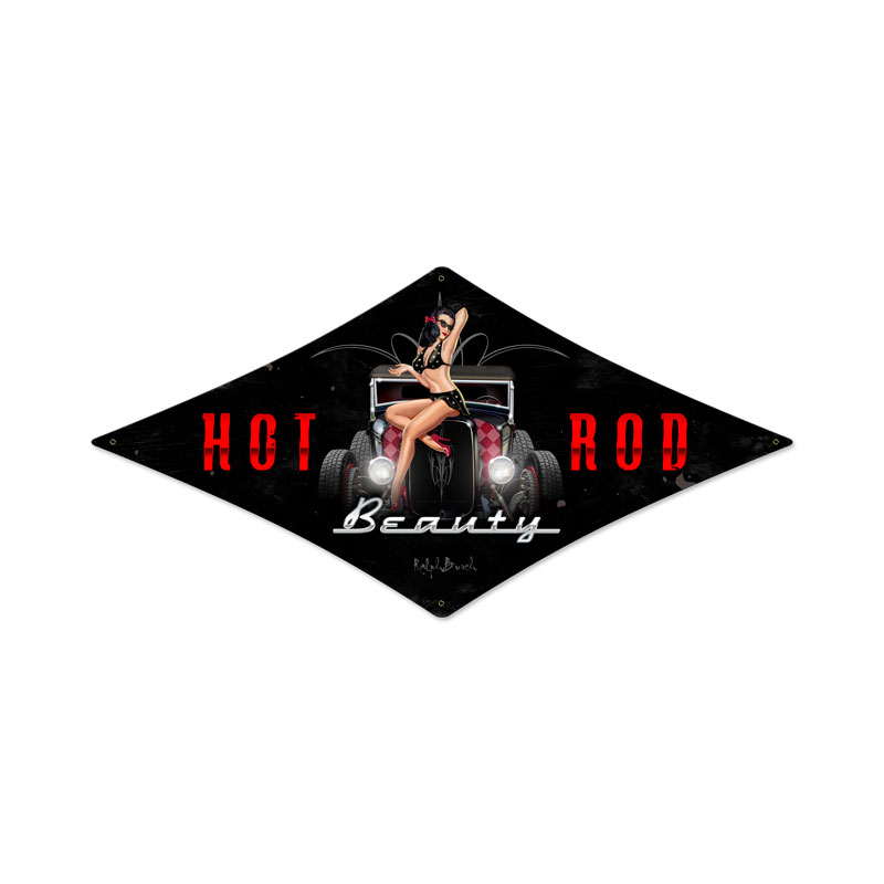 Rb023 22 X 14 In. Hot Rod Beauty Diamond Metal Sign
