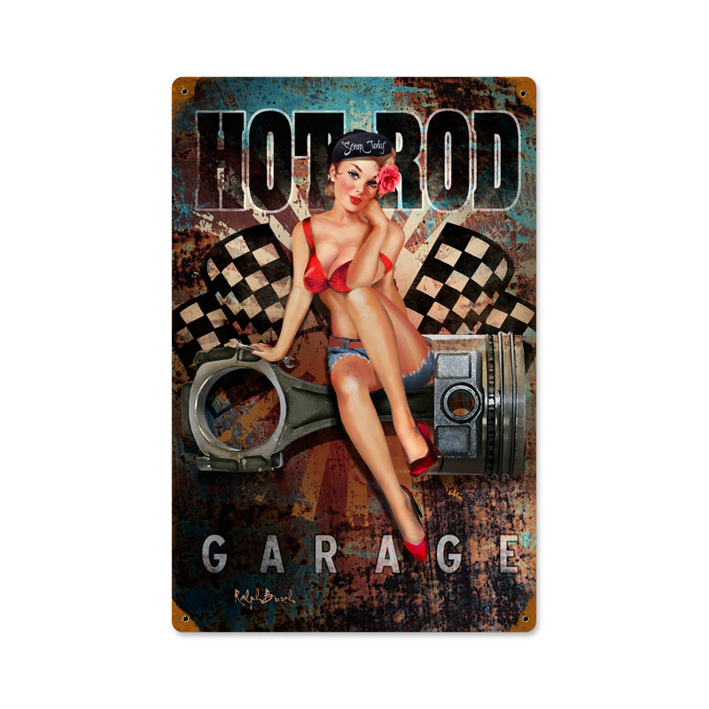 Rb025 12 X 18 In. Hot Rod Garage Vintage Metal Sign