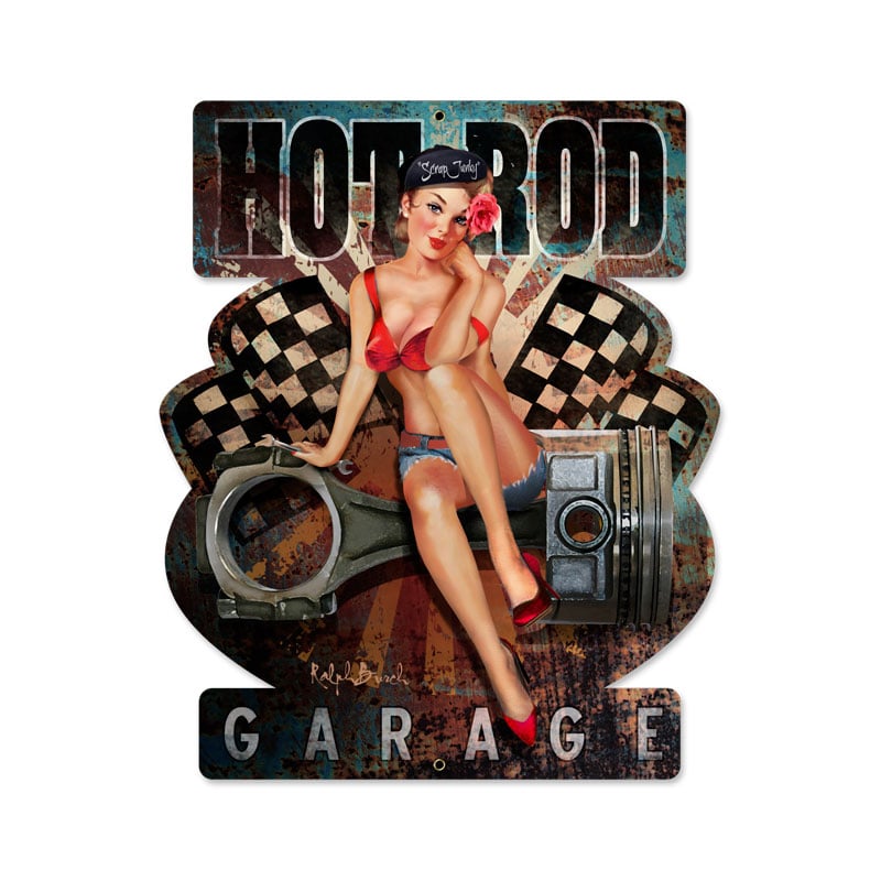 Rb027 15 X 18 In. Hot Rod Garage Custom Metal Shape Sign