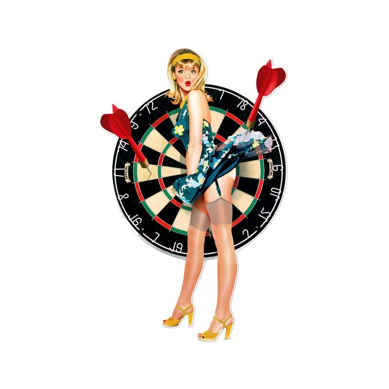 18 X 28 In. Bullseye Pinup Custom Metal Shape Sign