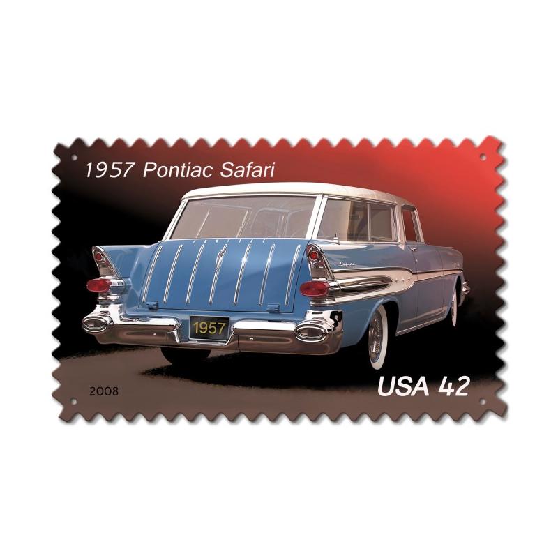 Usps048 16 X 24 In. 1957 Pontiac Safari Vintage Metal Sign