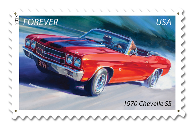 Usps085 24 X 16 In. Chevelle Stamp Plasma Metal Sign