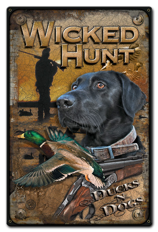 Era024-wf 12 X 18 In. Ducks & Dogs With Wood Frame
