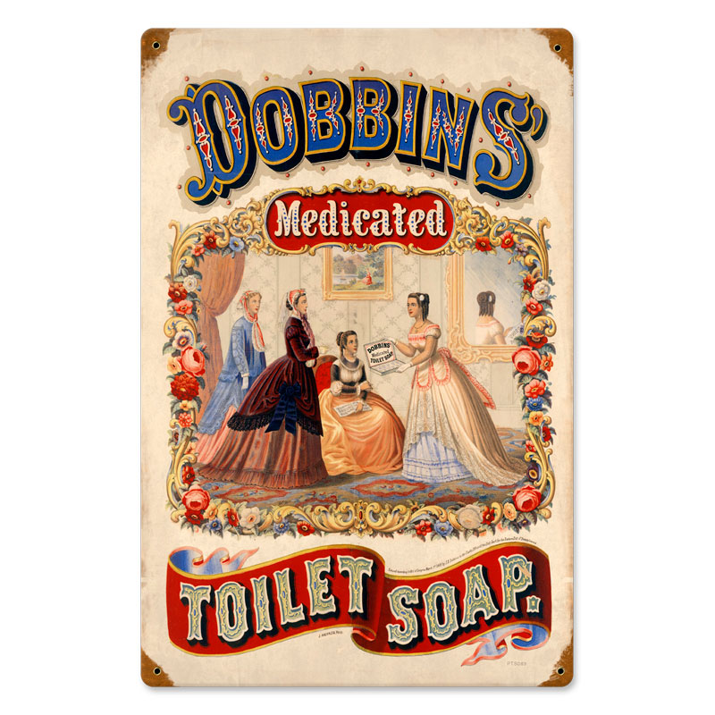 Pts083-wf 12 X 18 In. Dobbins Medicated Soap Vintage Metal Sign