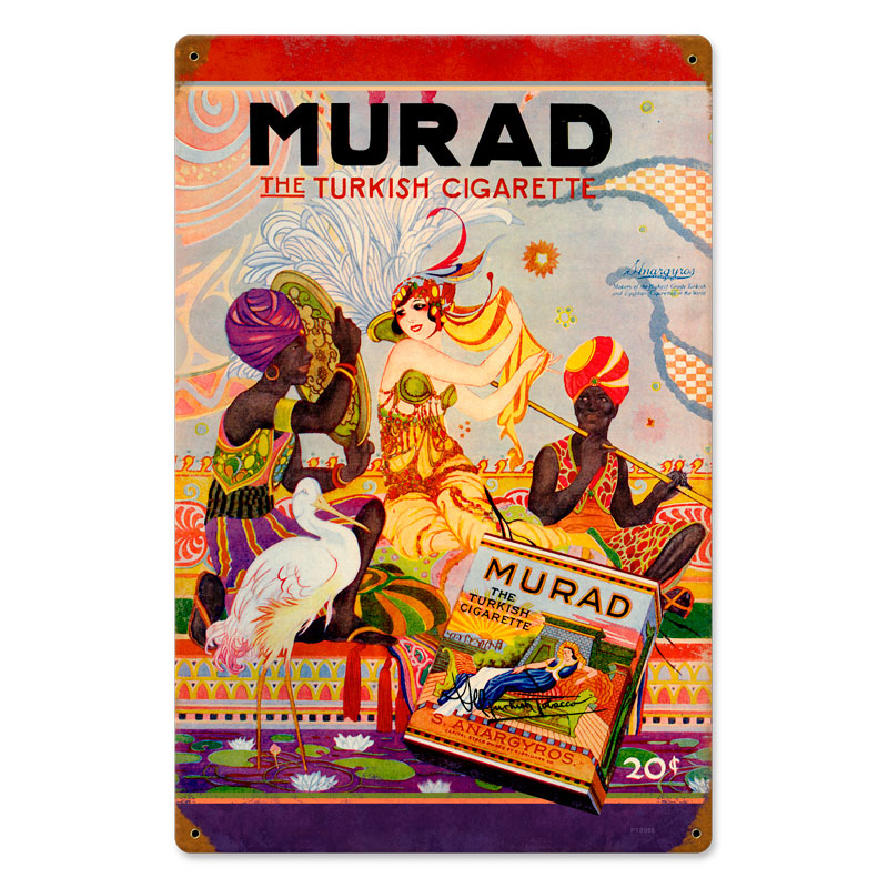 Pts086-wf 12 X 18 In. Murad Gigarettes Vintage Metal Sign