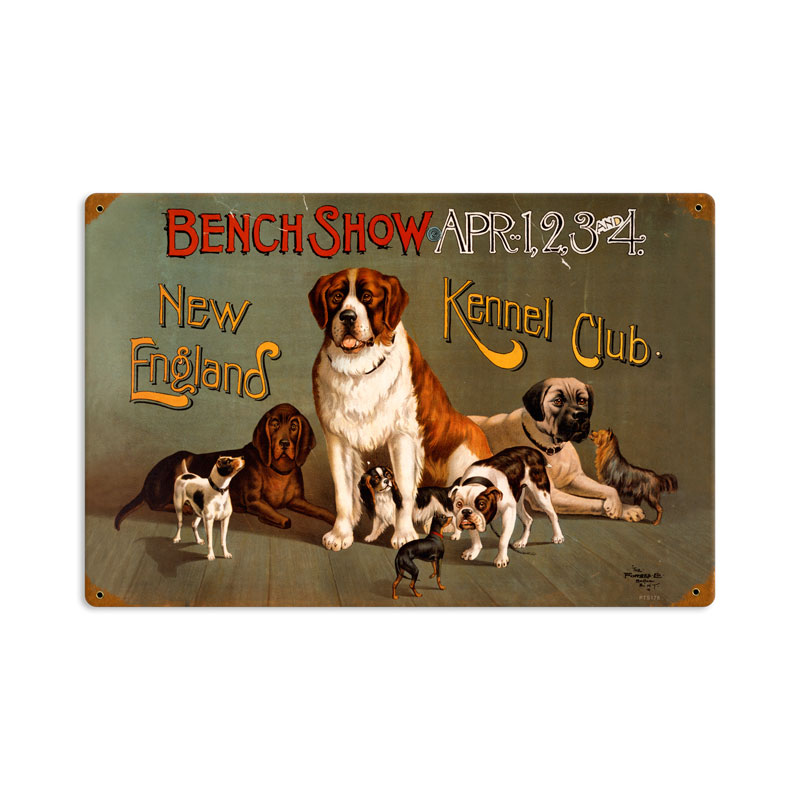 Pts176-wf 12 X 18 In. New England Dog Show Vintage Metal Sign