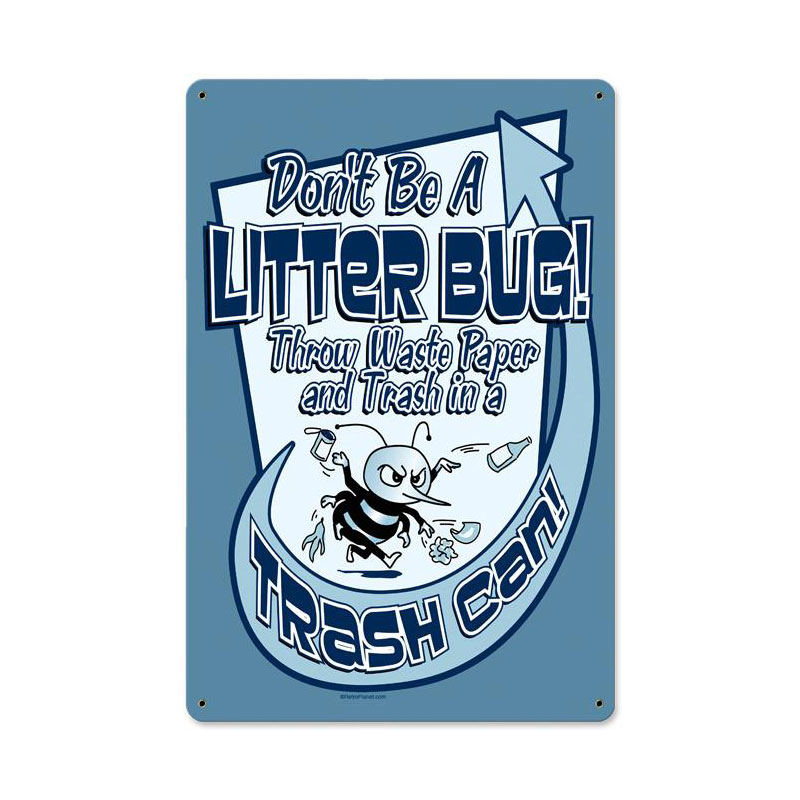 Rpc032-wf 12 X 18 In. Litterbug Metal Sign With Wood Frame