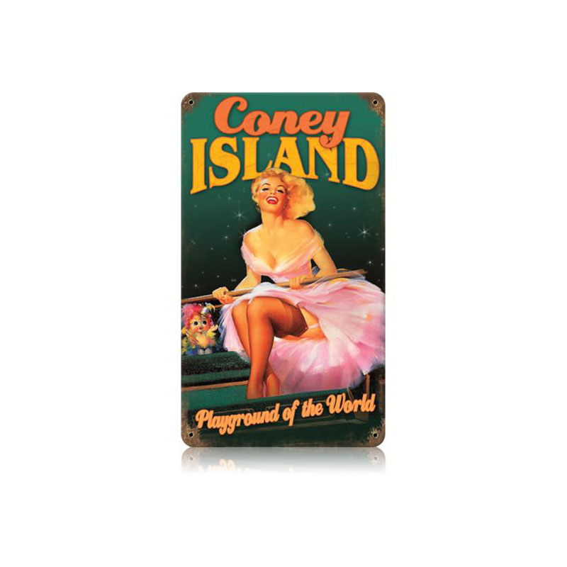 V146 8 X 14 In. Coney Island Vintage Metal Sign