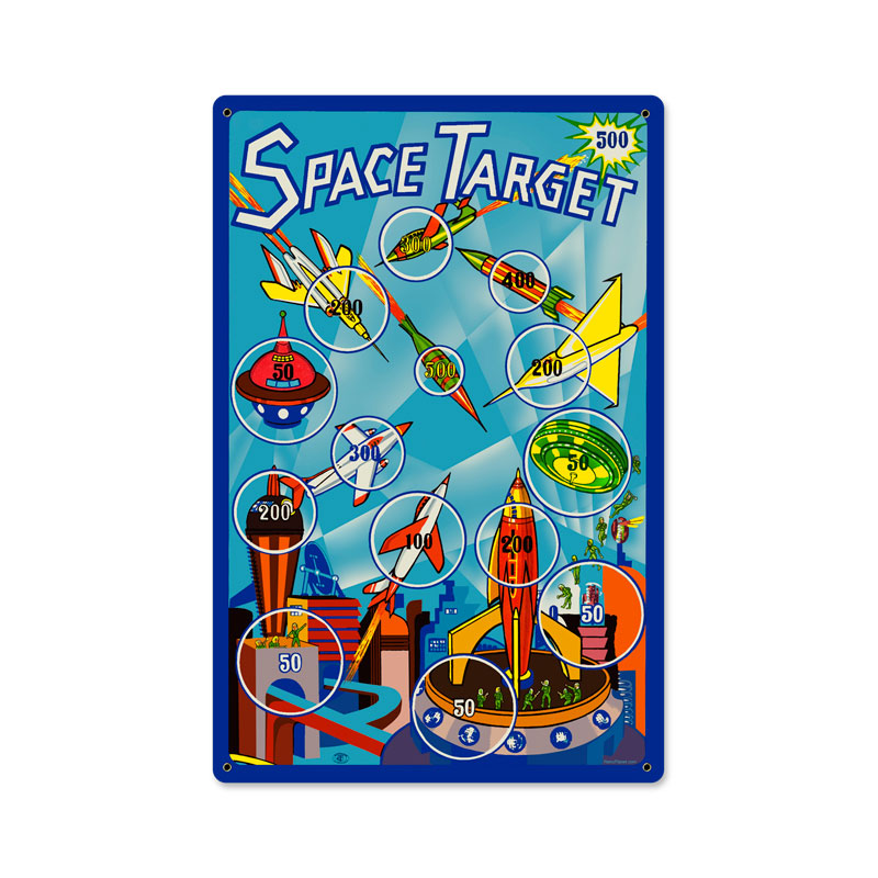 Rpc264-wf 12 X 18 In. Space Target Metal Sign With Wood Frame