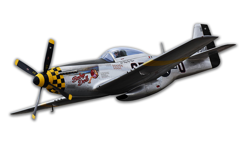 Larry Grossman P-51 Mustang Cutout Plasma Metal Sign - 19 X 8 In.