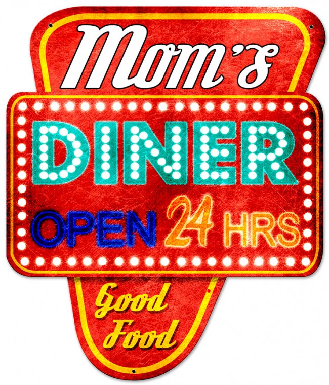 Ps965 20 X 24 In. Moms Diner Metal Sign