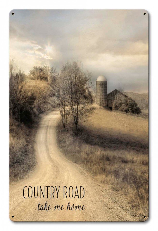 12 X 18 In. Country Road Take Me Home Metal Sign