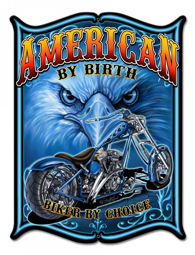 12 X 16 In. American By Birth Metal Sign