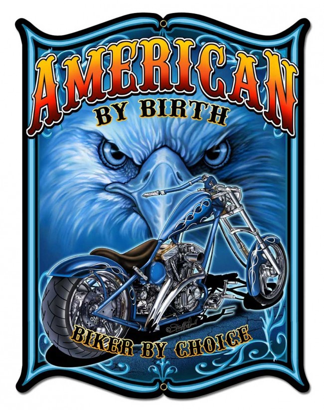 Sm673 14 X 18 In. American By Birth Metal Sign