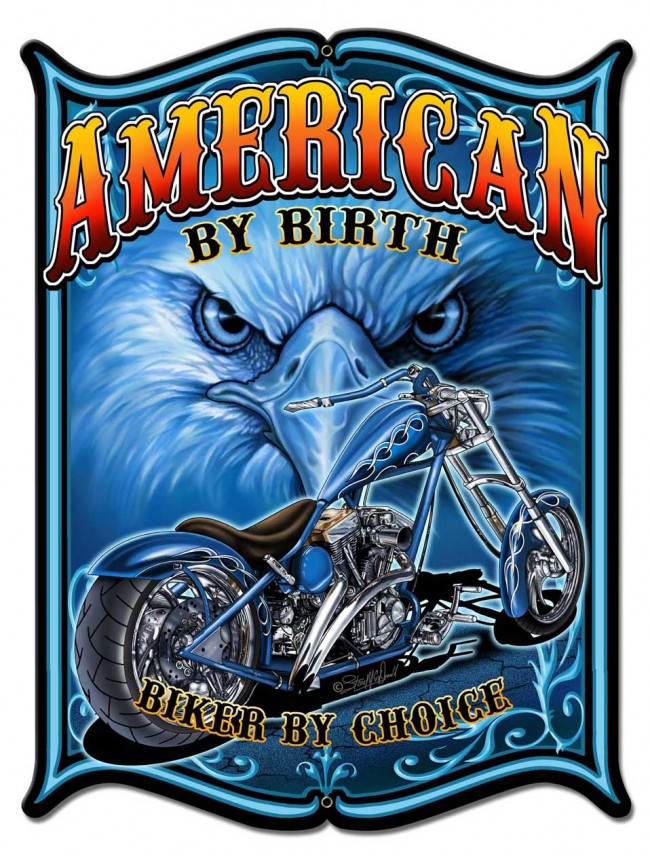 Sm674 18 X 24 In. American By Birth Metal Sign