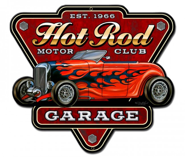 Sm684 12 X 10 In. Hot Rod Garage Metal Sign