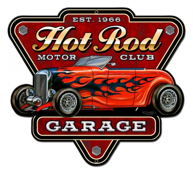 18 X 16 In. Hot Rod Garage Metal Sign