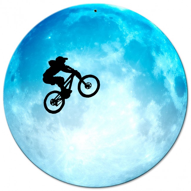 Ptsb161 14 X 14 In. Moon Biker Metal Sign