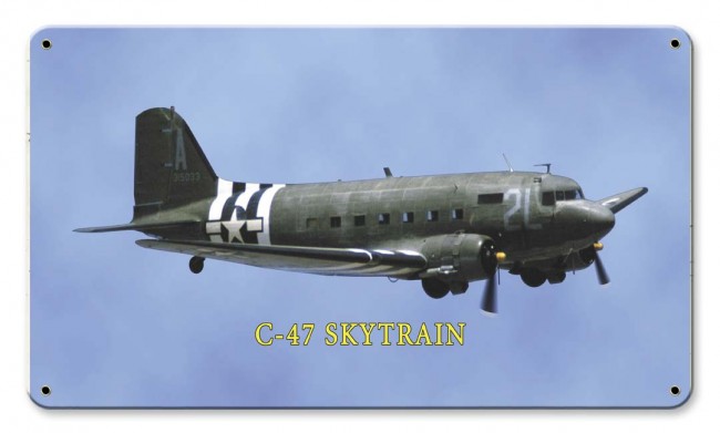 Ptsb165 14 X 8 In. C-47 Skytrain Metal Sign