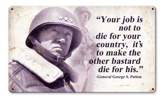 Ptsb172 14 X 8 In. George Patton Quote Metal Sign