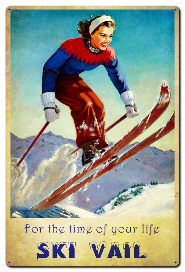 Vxl243 24 X 36 In. Ski Vail Time Of Life Metal Sign