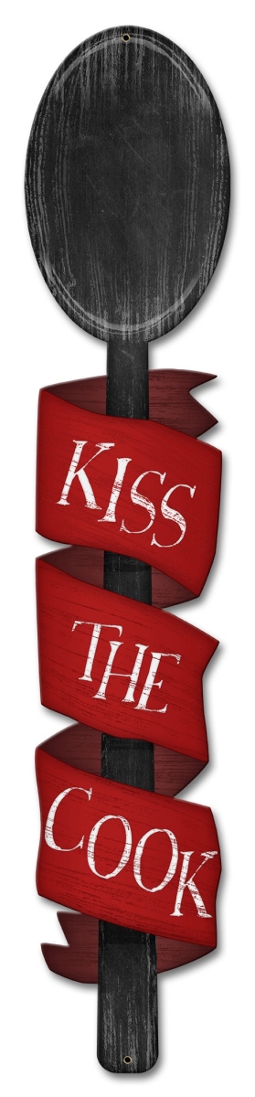 6 X 28 In. Kiss The Cook Spoon Sign
