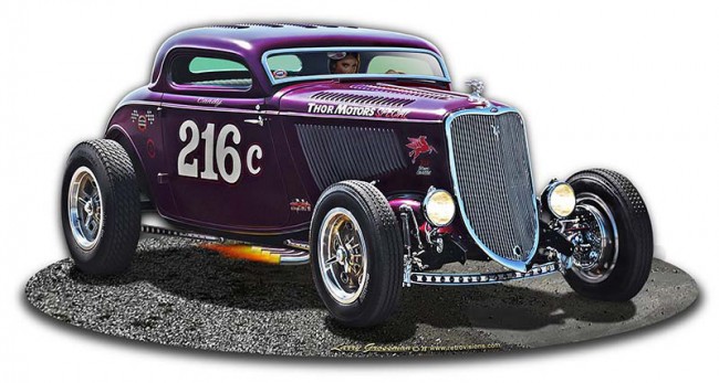 18 X 9 In. Larry Grossman 1933 Speed Coupe Sign