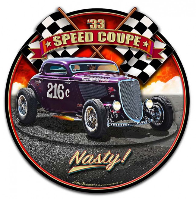 18 X 18 In. Larry Grossman Speed Coupe 3-d Sign