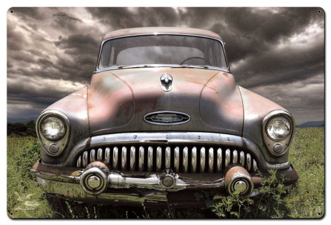 36 X 24 In. Penny Lane Buick In Field Satin Sign