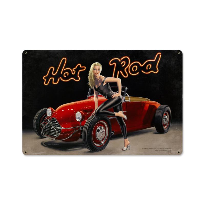 Hb190 Hot Rod Vintage Metal Sign