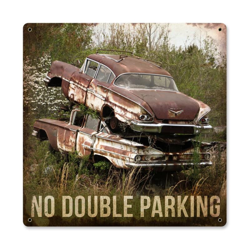 Aif139 No Double Parking Metal Sign