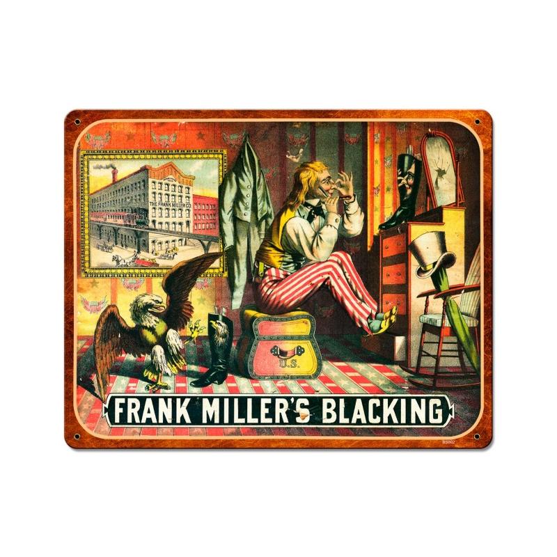 Barber Shop & Shoe Shine Memories Bs002 Frank Miller Blackening Vintage Metal Sign
