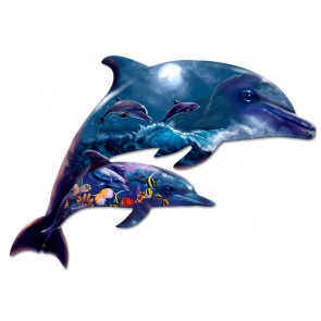26 X 18 In. Dolphins Plasma Metal Sign
