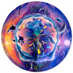 Sun027 28 In. Planet Earth Round Metal Sign