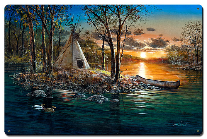 Jh232 16 X 24 In. Native Lands Satin Metal Sign