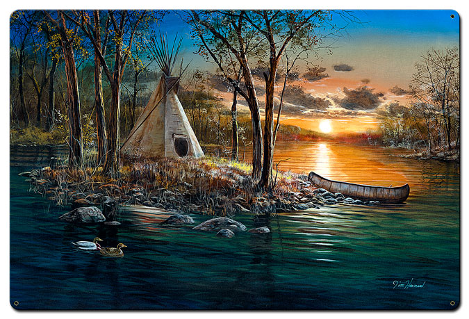 Jh233 24 X 36 In. Native Lands Satin Metal Sign