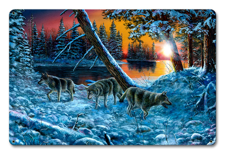 Jh234 12 X 18 In. On The Prowl Satin Metal Sign