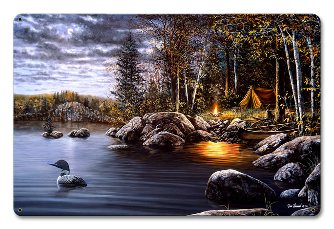 Jh237 12 X 18 In. Northern Solitude Satin Metal Sign