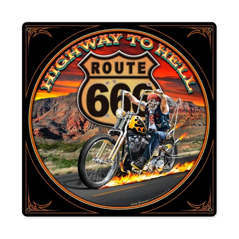 Lg502 Highway To Hell Metal Sign