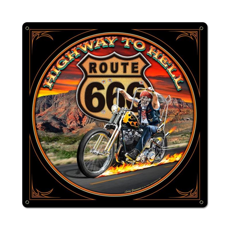 Lg533 Highway To Hell Metal Sign
