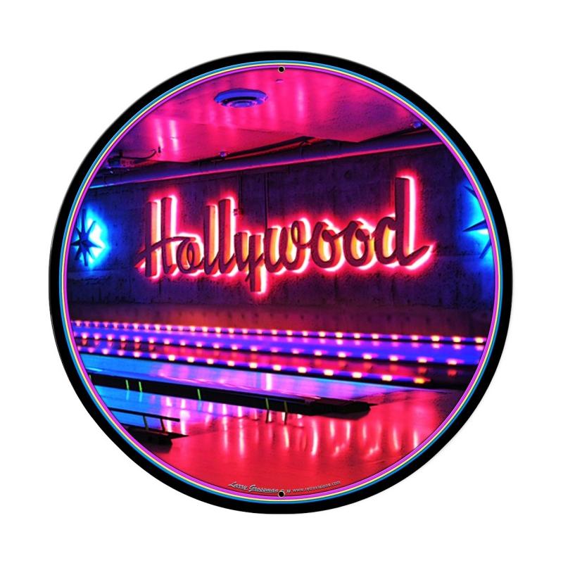 Lg546 Hollywood Round Metal Sign