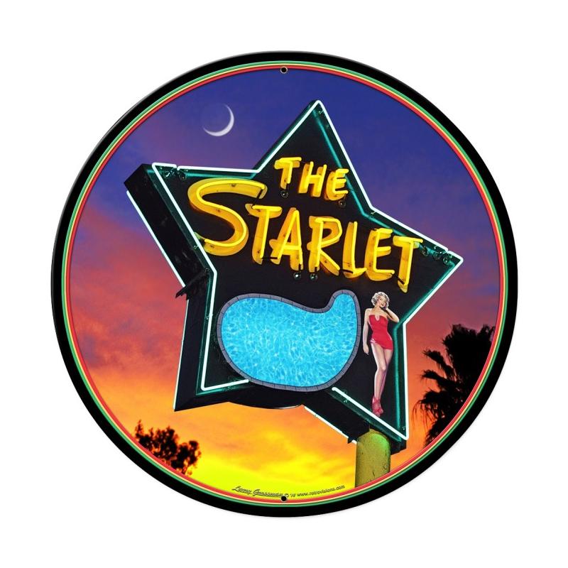Lg554 The Starlet Round Metal Sign