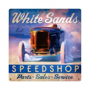 Tf011 White Sands Speed Shop Vintage Metal Sign