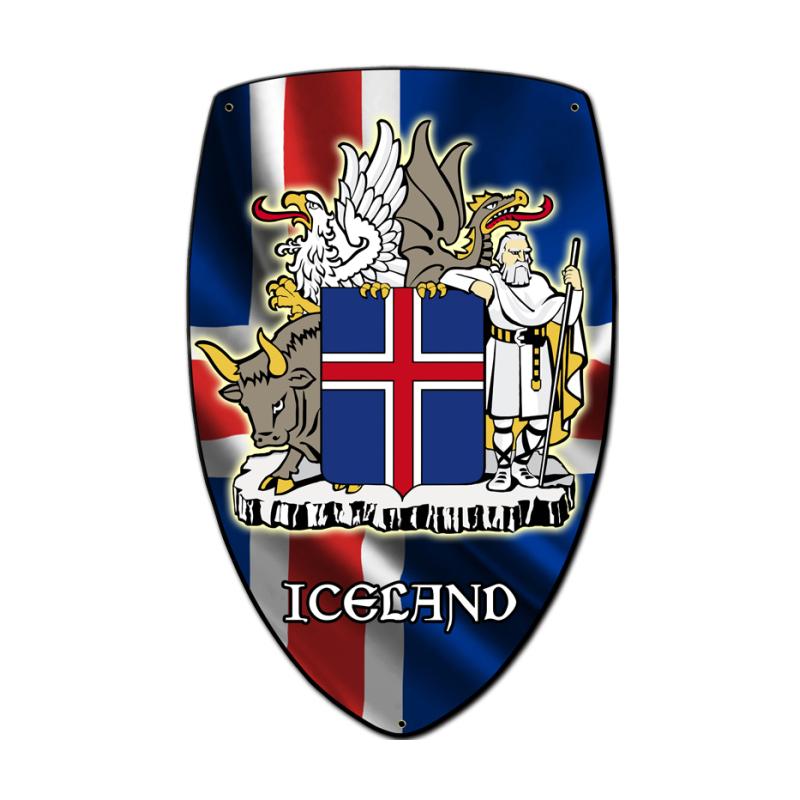 Iceland Shield Custom Metal Shape Sign